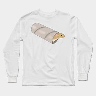 Cute golden gerbil in a cardboard tube Long Sleeve T-Shirt